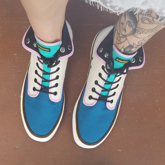 Dr. Martens Monet Sneakers Colorful Canvas High Top Color Block 9 - Picture 1 of 7